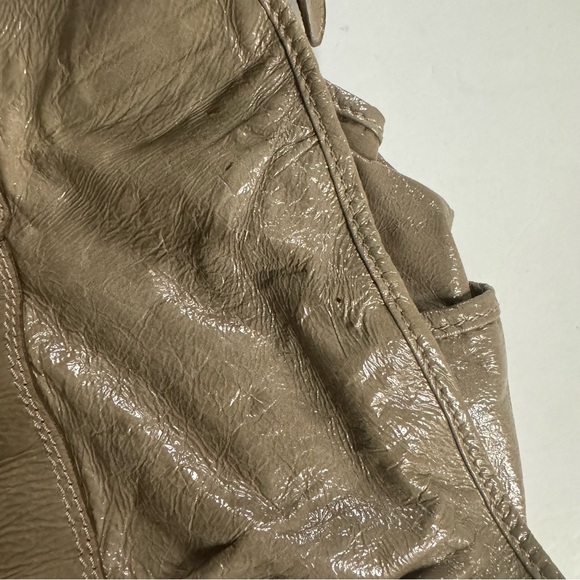 Lanvin Patent Taupe Carry All Handbag with Silver Hardware - Picture 12 of 16